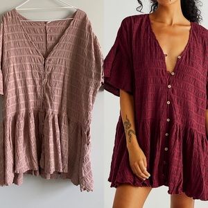 Free People Kaylani Tunic Mauve Pink Sz Small